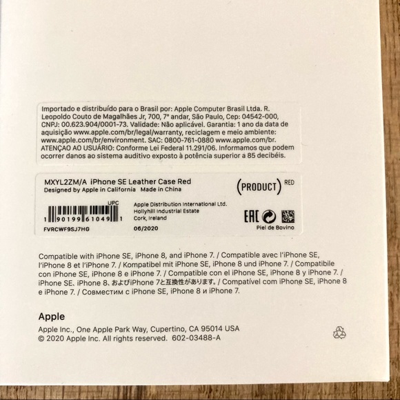 New! iPhone SE Leather Case Product Red - Picture 10 of 11